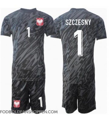 Polen Wojciech Szczesny #1 Målmand Udebanetrøje Børn EM 2024 Kortærmet (+ Korte bukser)